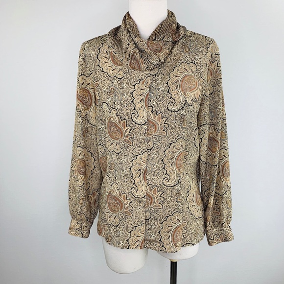 Eva Laurel New York vintage Blouse Petite Size 6 - Picture 1 of 8